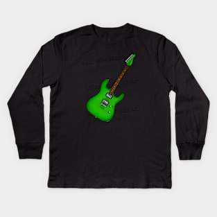 Guitar Tab Electric Guitarist Music Notation Musician (Green) Kids Long Sleeve T-Shirt